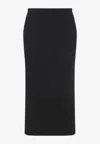 The Row Kavi Skirt Calf-length High-waisted Maxi Length In Navy