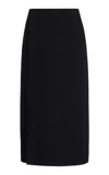 The Row Parma Stretch Virgin Wool Midi Skirt In Black