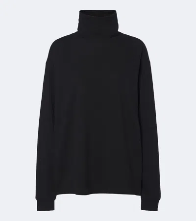 The Row Kelta Cotton Turtleneck Sweater In Black