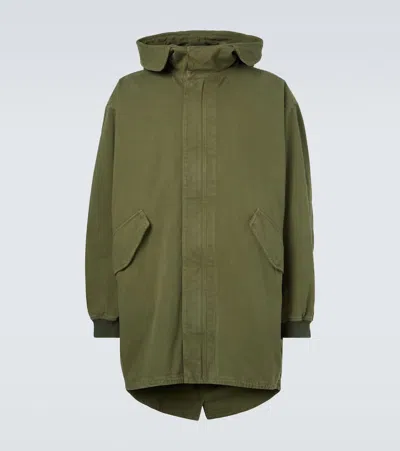 The Row Kemet Cotton Parka In Green