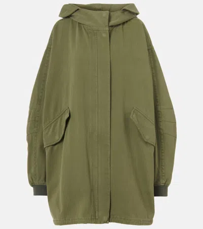 The Row Kemeta Oversized Cotton Canvas Jacket In Green