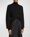 The Row Essentials Kensington Cashmere Turtleneck Sweater In Black