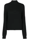 The Row Kensington High-neck Cashmere Top In Black