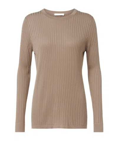 The Row Keya Ribbed-knit Top In Brown