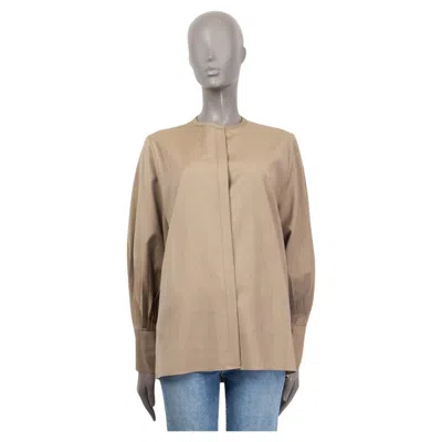 Pre-owned The Row Khaki Beige Wool Oversized Shirt S In Brown