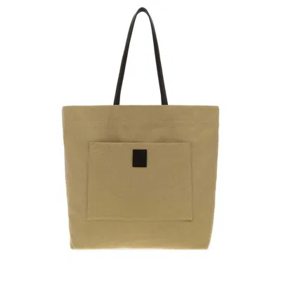 The Row Khaki Canvas Tori Shopping Bag Cretadarkbrownans Borse A Tracolla