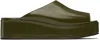 The Row 20mm Emi Flatform Patent Leather Wedges In Khaki