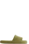 The Row Khaki Pillow Slippers In Sgg Sage Green