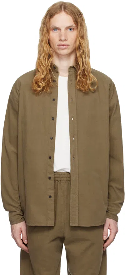 The Row Khaki Ruskin Shirt In Khk Khaki