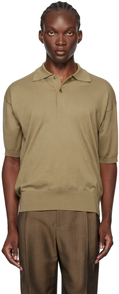 The Row Khaki Tiago Polo In Khk Khaki