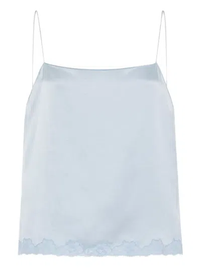 The Row Kilari Lace-trimmed Silk Top