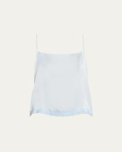 The Row Kilari Satin Lace Hem Top In Glacier
