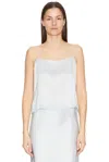 The Row Kilari Cotton-blend Lace-trimmed Silk-charmeuse Camisole In Glacier