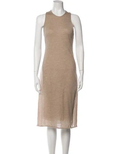 Pre-owned The Row Kira Midi Length Dress In Neutral