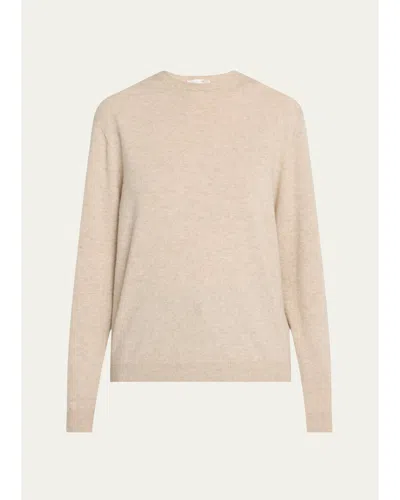 The Row Kisaora Crewneck Cashmere Sweater In Beige Melange