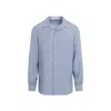THE ROW THE ROW KITON LIGHT BLUE SILK SHIRT
