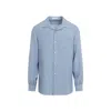 The Row Light Blue Kiton Silk Shirt