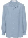 The Row Light Blue Kiton Silk Shirt In Blue