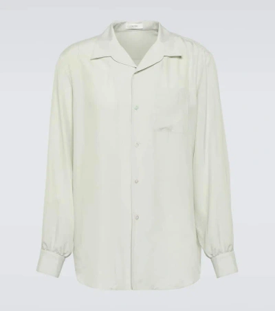 The Row Stafford Silk-jersey Polo Shirt In Neutrals