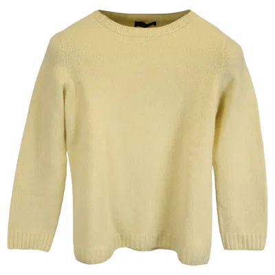 The Row Knitted 3/4 Sleeve Sweater In Yellow Cashmere