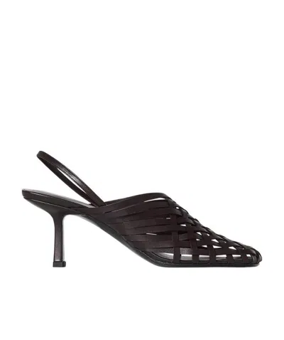 The Row Knitted Muller High-heeled Sandals In Brown