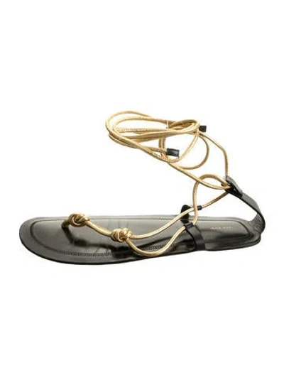 Pre-owned The Row Knot Leather Sandals In Gold