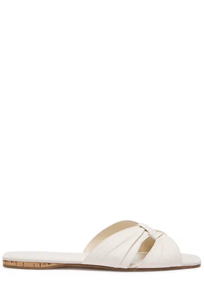 The Row Knotted Leather Sliders In White