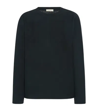 The Row Kofi Cotton Long-sleeve T-shirt In Black