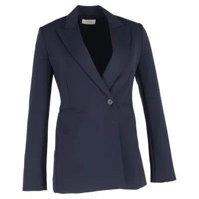 The Row Koja Single-breasted Scuba Blazer In Navy Blue Wool