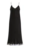 The Row Kolara Lace-trimmed Silk Satin Slip Dress In Black