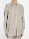 The Row Komako Brushed Wool And Cashmere-blend Shirt In Beige