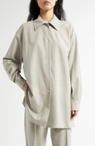 THE ROW THE ROW KOMAKO WOOL & CASHMERE BRUSHED FLANNEL BUTTON-UP SHIRT