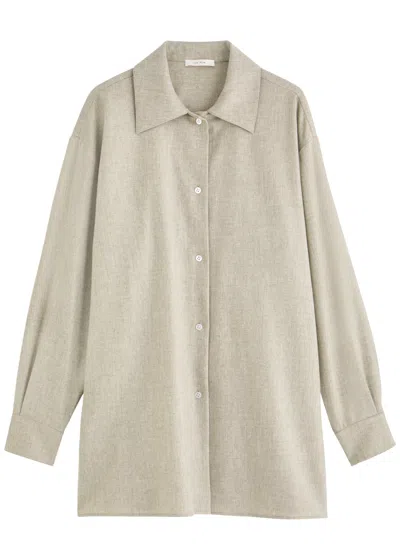 The Row Komako Wool-blend Shirt In Natural