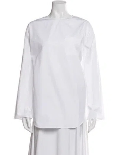 Pre-owned The Row Kona Bateau Neckline Top In Neutral