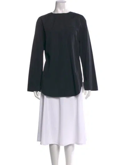 Pre-owned The Row Kona Crew Neck Blouse In Black