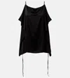 The Row Koray Draped Silk-satin Top In Black