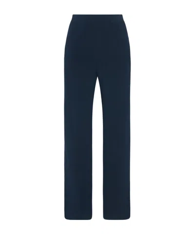 The Row Koriona Silk Trousers In Blue