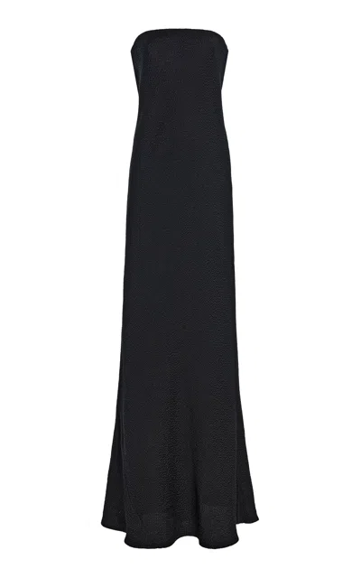 The Row Korisco Silk Cloqué Maxi Dress In Black