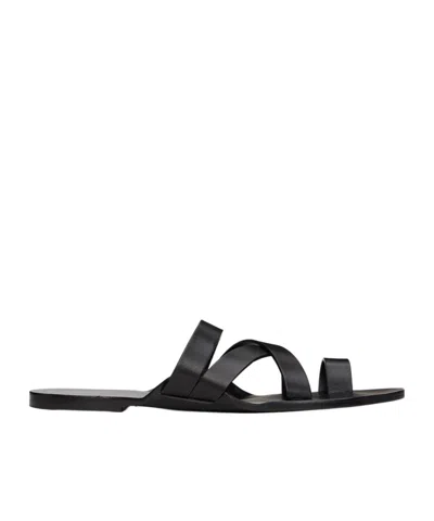 The Row Kris Cross-strap Sandals In Black