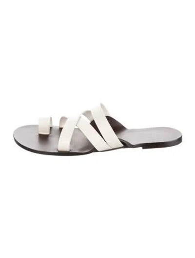 Pre-owned The Row Kris Leather Sandals In Neutrals