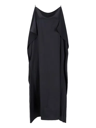 The Row "kylo" Midi Dress In Black