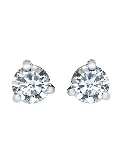 Pre-owned The Row Lab Grown Diamonds Solitaire Stud Earrings In Silver