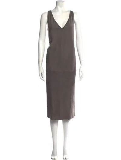 Pre-owned The Row Lace Midi Length Dress W/ Tags In Gray