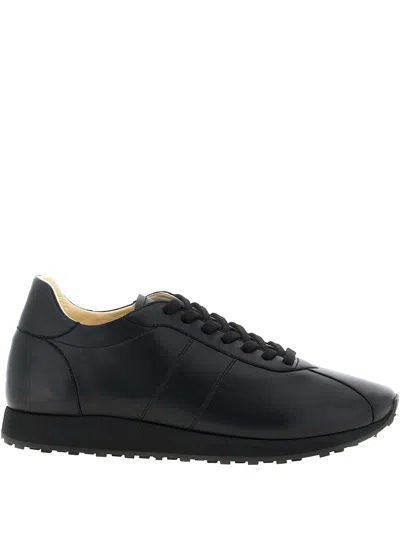 The Row Lace-up Leather Sneakers In Black
