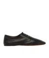 The Row 10mm Awar Leather Lace-up Shoes In Black