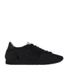 The Row Velvet Adjustable Sneakers Suede Finish In Black