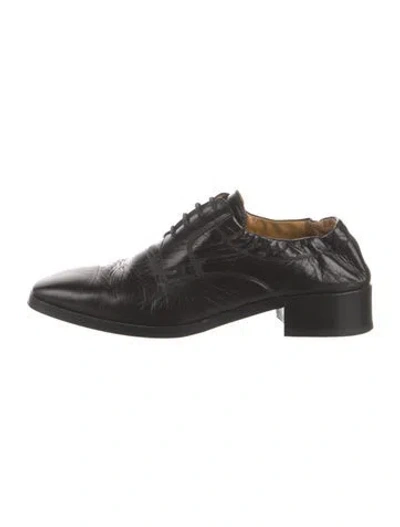 Pre-owned The Row Lace-up Derby Leather Oxfords In Black