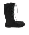 The Row Tyler Suede Lace-up Boots In Black