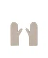 The Row Beige Ladislas Mittens In Gray