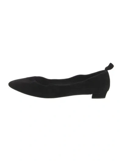 Pre-owned The Row Lady D Suede Flats In Black